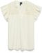 VERO MODA VMLINE SS V-NECK TOP WVN NOOS - Dames - Blouses - S - Katoen - Korte mouw - Snow White