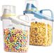 Set de boîtes à muesli sans marque - Hermétique et sans BPA - Pour muesli, riz et farine - 2L bleu + blanc