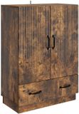 vidaXL Dressoir met lade Gerookt eiken 66 x 34,5 x 92 cm Bewerkt hout