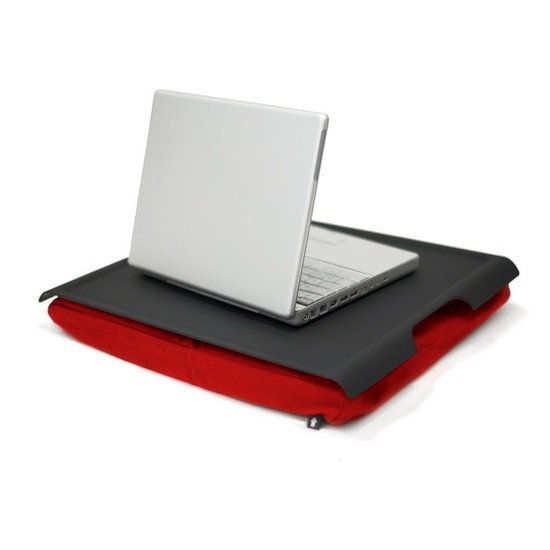 Bosign Antislip Laptray/Schoottafel rood/zwart - 46 x 38 x 6.5 cm