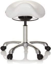 HJH OFFICE Ortho SIT - Werkstoel / werkkruk/ verhoogde bureaustoel - Wit - Kunstleder