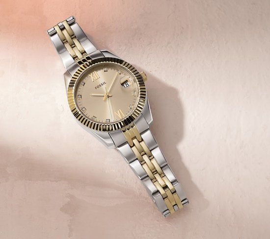 Fossil Scarlette Mini ES4949 Dameshorloge 32 mm - Zilverkleurig/Goudkleurig