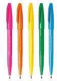 Pentel Sign Pen S520 viltstift kant tas 5 stuks kleuren artiest