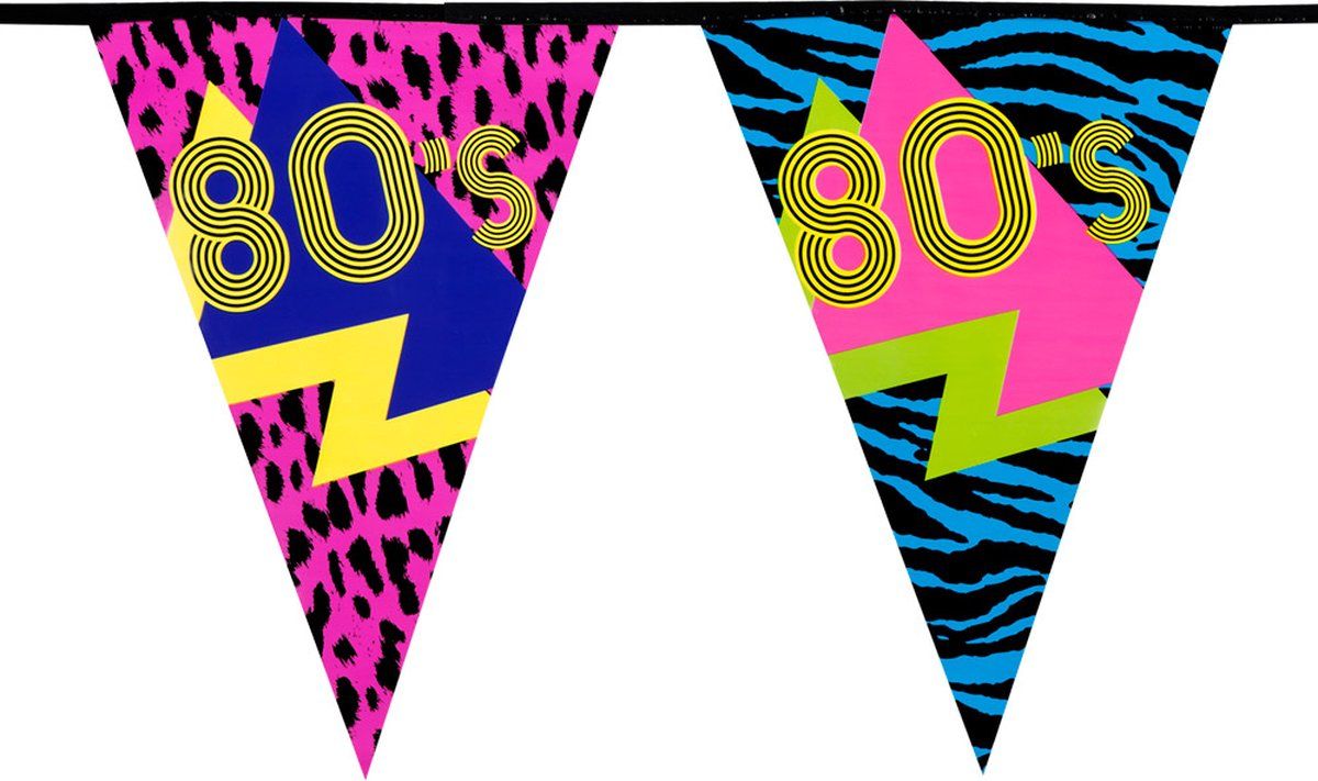 Boland - PE vlaggenlijn 80's - Glitter & Glamour - Disco - Feestversiering