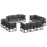 vidaXL Tuinbank Set Zwart Metaal 12-Zits