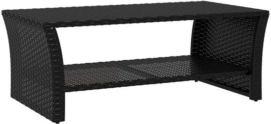 vidaXL Salontafel 100x50x40 cm poly rattan zwart
