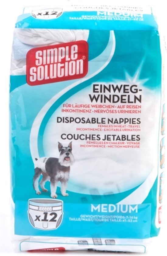 Simple solutions Simple Solution Wegwerp Honden Luier - MEDIUM 12 ST 41-53 CM