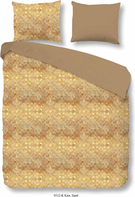 Descanso Kira Dekbedovertrek Katoensatijn Tweepersoons 200x200/220 cm - Zand