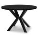 Table de salle à manger ronde extensible noire RAL 100/200 cm avec pieds en bois de hêtre massif – style loft, rustique