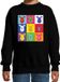 Bellatio Decorations Kersttrui/sweater voor jongens/meisjes - pop art - zwart - Kerst rendier 170/176