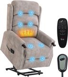 Homcom Elektrische Sta-op Relaxfauteuil Lichtgrijs Polyester en Metaal