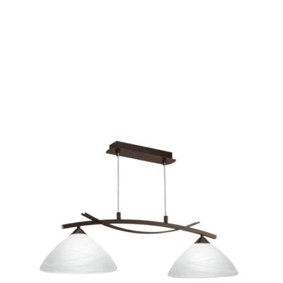 EGLO Vinovo Plafondlamp - Bruin/Wit - Glas/Staal - E27