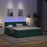 Prolenta Maison Exclusive - Cadre de lit ottoman avec matelas vert foncé 180x200 cm velours