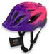 Casque de vélo pour enfants, violet-rose, 53-58 cm, avec feu arrière LED et protection anti-insectes