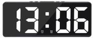 Réveil numérique - Grand écran LED - Affichage de la température - Calendrier - Rétroéclairage - Veilleuse - Blanc