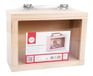 Rayher Hobby Houten Koffer met Kijkvenster, 18x8x13cm, Zilveren Handgreep