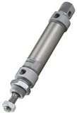 Miniatuur pneumatische cilinder, slag 100 mm, boring 25 mm, dubbele actie