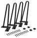 Set de 4 pieds de table épingle à cheveux - Robuste et noir 23 cm