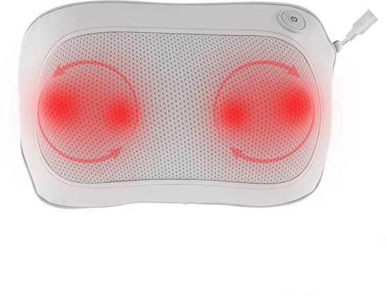Terraillon 15449 Shiatsu Massagekussen Wit met Warmtefunctie en USB-C Opladen