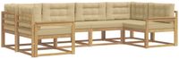 vidaXL - Buiten - bank - set - 6 - st - Wit - en - Beige