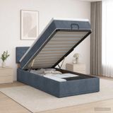Prolenta Maison Exclusive Lit Ottoman exclusif avec matelas, couleur gris foncé, dimensions 90 x 190 cm, revêtement en velours