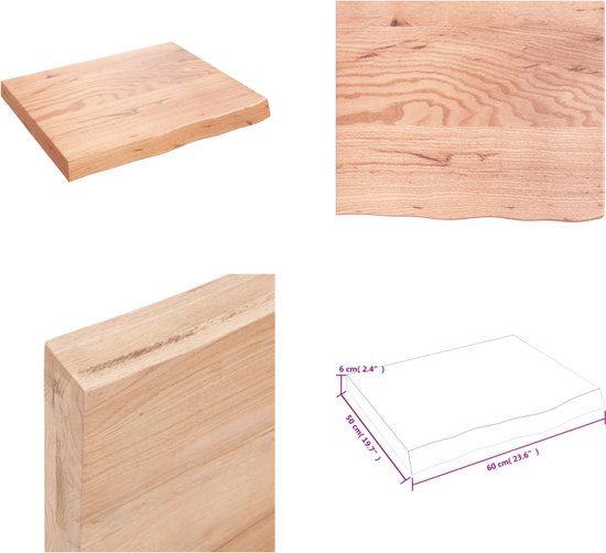 vidaXL Wandschap 60x50x6 cm behandeld massief eikenhout lichtbruin