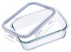 Boîte à lunch en verre - Récipient de conservation des aliments - 1520 ml - Ovale - 1 compartiment - Lot de 3 pièces