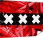 Gards Affiche Amsterdamse Vlag met Cannabis Achtergrond - 160x120 cm - Tuindoek - Tuindecoratie - Wanddecoratie buiten - Tuinschilderij