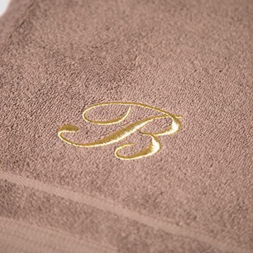 Caleffi Handdoek met gastendoekje van katoen geborduurd koffie - 71323