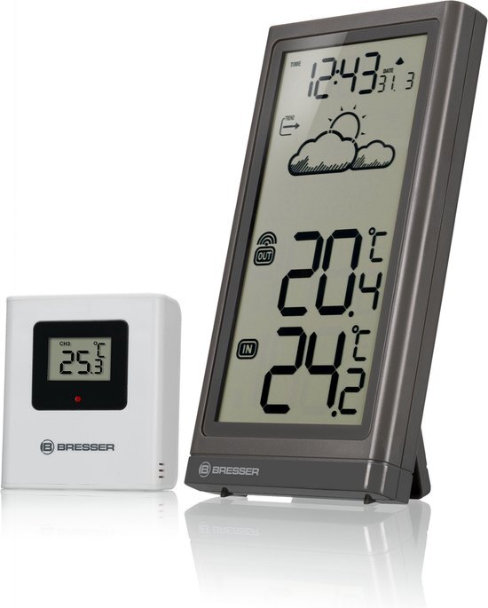 National Geographic Draadloos weerstation met weersvoorspelling, temperatuurtrend, binnen- en buitentemperatuur en luchtvochtigheid, luchtdruk en nog veel meer, inclusief buitensensor, zwart