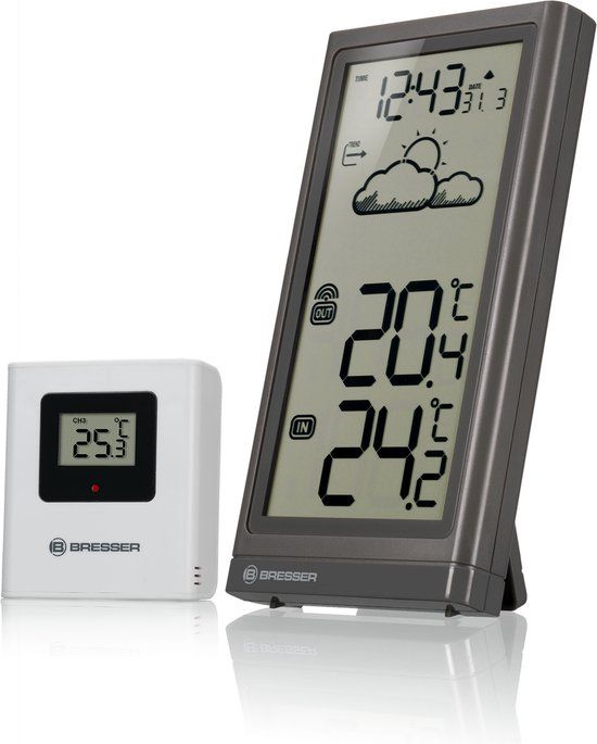 Bresser Meteo Temp Draadloos weerstation - Grijs - Voor Binnen & Buiten