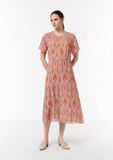 Comma Maxi-jurk met lange mouwen en ronde hals, maat 36, wit