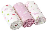 Sterntaler Mulltuch Set, Paarden, Leeftijd: Kinderen vanaf 0 jaar, 80 x 80 cm, Wit/Roze