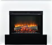 Dimplex Vigor Pose libre cheminée électrique avec manteau - Technologie Optiflame®, design blanc, chaleur de 1400 watts, commande et éclairage LED