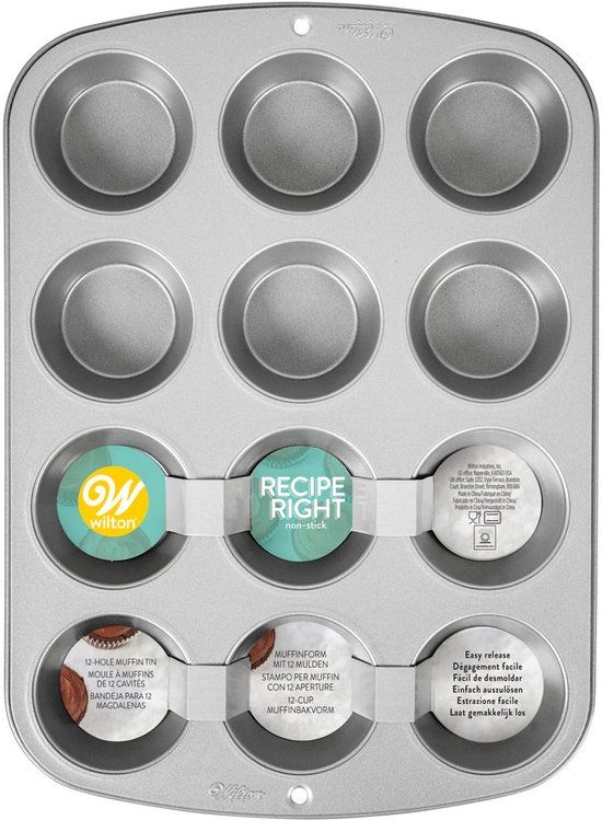 Wilton Muffin Bakvorm - 12 Cupcakes en Muffins - 37x27 cm - Muffinvorm