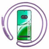 Transparante Oppo Transparante beschermhoes voor de Oppo Reno 12FS 4G / 12 FS 5G, met paars koord