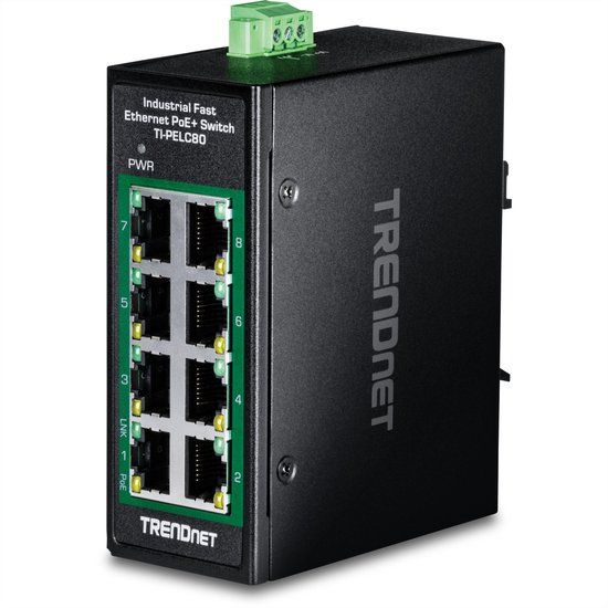 Trendnet TI-PELC80 - Netwerkswitch - Unmanaged - Fast Ethernet - PoE