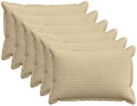 vidaXL - Kussensloop - 6 stuks - HOUTEN - Lichtgroen/Grijs - 50 x 75 cm - Corduroy