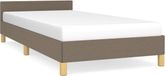 vidaXL Bedframe met hoofdeinde zonder matras 80x200 cm stof taupe