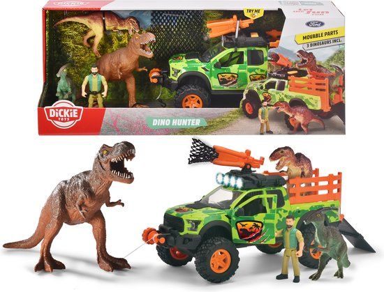 Dickie Toys Dino Hunter - 25 cm - Dinosaur Toy Vehicle - Try Me