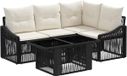 vidaXL Tuinbank Set 5-delig Zwart en Crème Wit Polywood