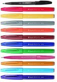 Pentel SES15C Brush Sign Pen Flexibele vezelpunt voor lettering, kalligrafie, illustratie, 12 kleuren Ass.ti