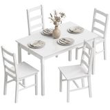 HOMCOM Eettafel Set - Hout - 118L x 73B x 75H cm - Wit