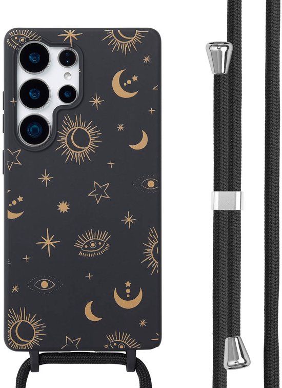 imoshion Hoesje - Geschikt voor Samsung Galaxy S25 Ultra - Siliconen design hoesje met koord - Sky Black