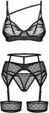 Obsessive Nuites Driedelige Set Zwart