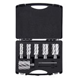 VEVOR Assortiment kernfrezen, 6 stuks, ringfrees, universele bevestigingen, diameter 25-50,8 mm, boordiepte 50,8 mm, van snelstaal, HSS accessoires voor magnetische boormachine, metaal