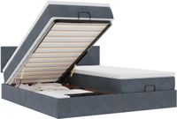 vidaXL - Ottoman bed with mattresses - 180x200cm - velvet - dark grey