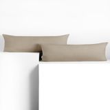 DecoKing Set van 2 Kussenslopen 40 x 145 cm Jersey 100% Gekamd Katoen Ritssluiting Cappuccino Amber