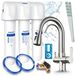 Ari robinet de cuisine 3 voies Nordic, acier inoxydable, robinet extractible. Inclut système de filtration d'eau Aquaphor et installation sous plan