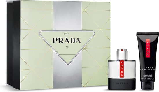 Prada Luna Rossa Carbon Giftset - 50 ml eau de toilette spray + 75 ml showergel - cadeauset voor heren